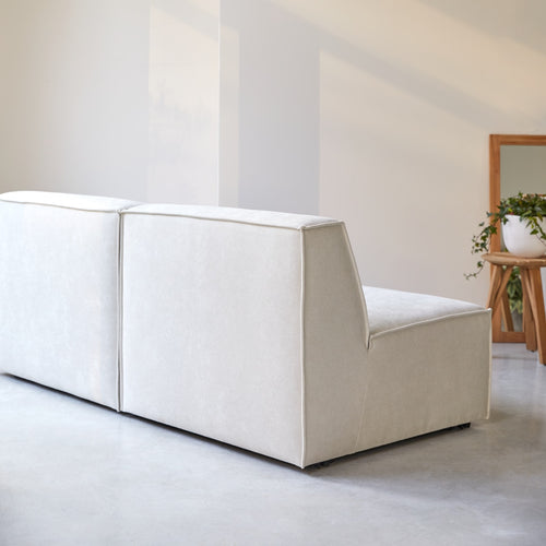 Tikamoon Modulaire rechte bank in beige stof, 2-zit - Beige - vtwonen shop