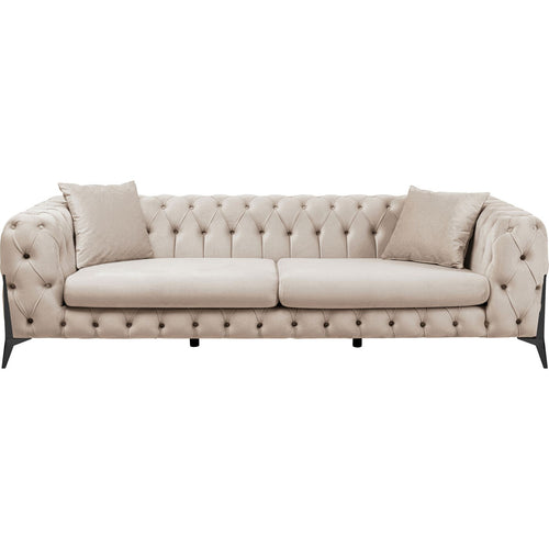 Kare Design Sofa Bellissima 3-Zits Fluweel Beige
