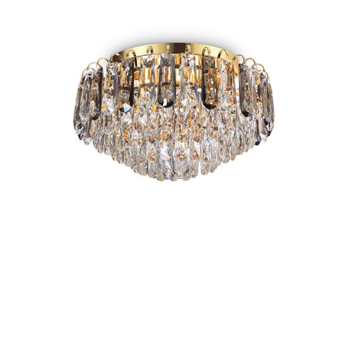 Ideal Lux MAGNOLIA - Kristallen plafondlamp voor binnen, 7 lichten goud, G9