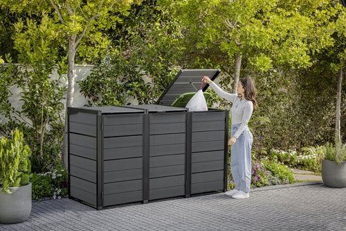 Keter Hide Away Containerberging - 3x 240L - Antraciet - vtwonen shop