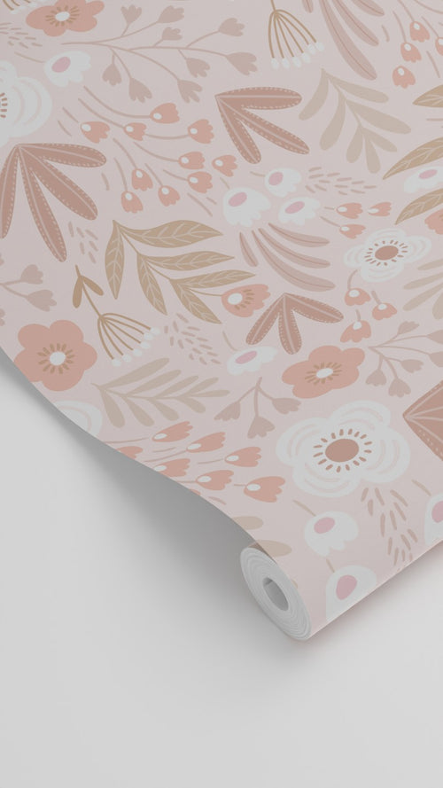 ESTAhome behang bloemetjes licht roze - 50 x 900 cm - 131065 - vtwonen shop