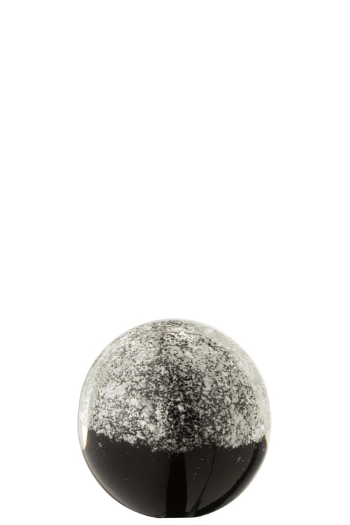 J-Line presse-papier Lagen - glas - zwart/zilver - small - vtwonen shop