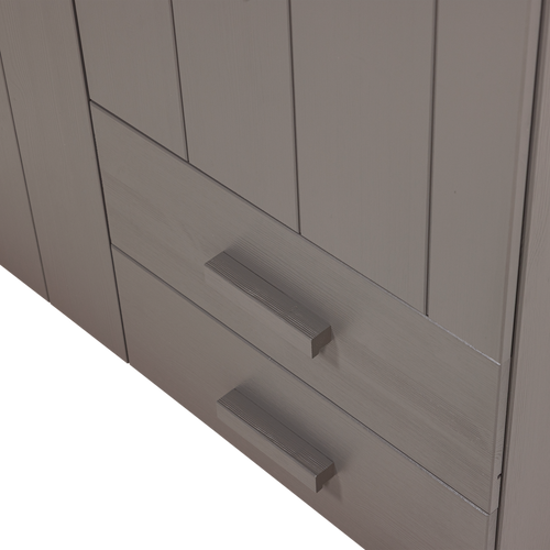WOOOD kast met laden Dennis - Grenen - Warmgrijs - 202x111x55