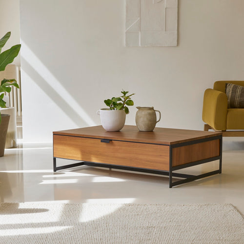 Tikamoon Lage opbergtafel van massief acacia - Naturel