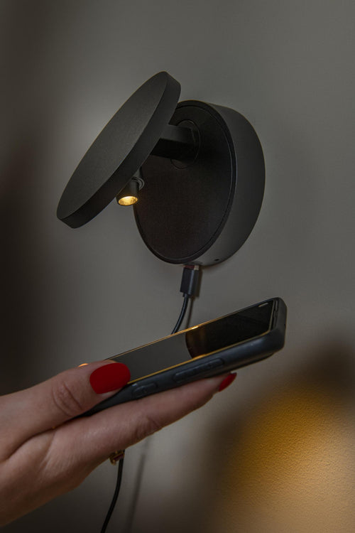 Lucide wandlamp UFOR - Geïntegreerde LED - Zwart - vtwonen shop