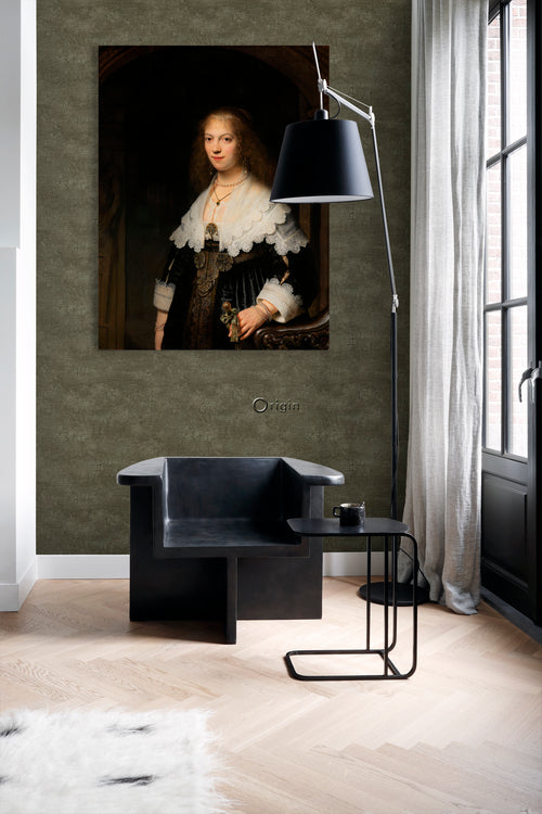 Origin Wallcoverings behang natuursteen met craquelé effect olijfgroen - 53 cm x 10,05 m - 347560 - vtwonen shop