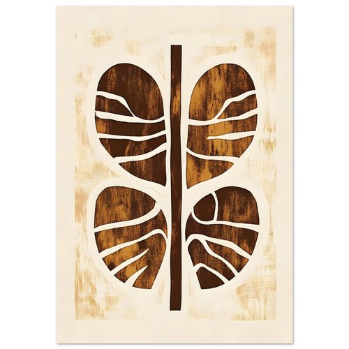 Artfulprints Poster met Lijst Boho – Rooted form   - 30x40 cm - Terracotta