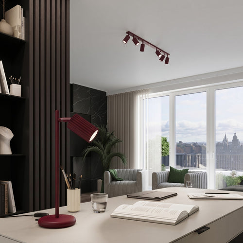 Sollux Lighting Hanglamp KARBON 3L bordeaux - 45x6,5x98cm