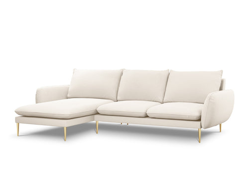 Cosmopolitan Design linker hoekbank Vienna 5-zits, boucle, beige - 170x255x95cm