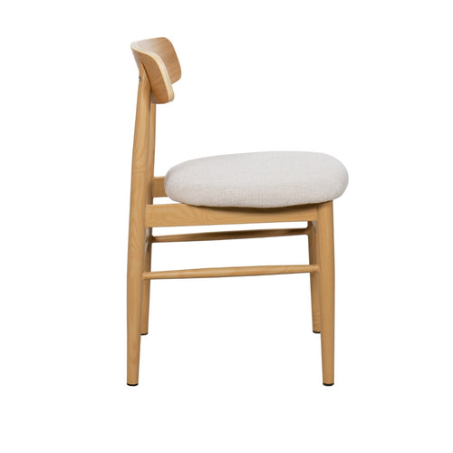 Giga Meubel Eetkamerstoel Liza - Stof/Metaal - Naturel/Beige - Set van 2 - vtwonen shop