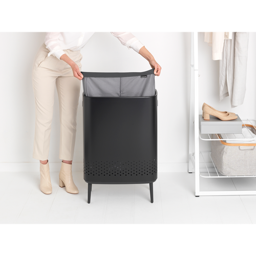 Brabantia Wasbox Bo Hi - 2x45L - matt black - vtwonen shop