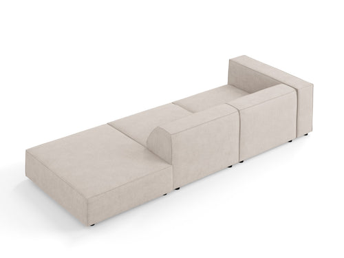 Cosmopolitan Design Rechte bank Arendal 4-zits, chenille met ribbeleffect, donkerbeige - 102x262x70cm