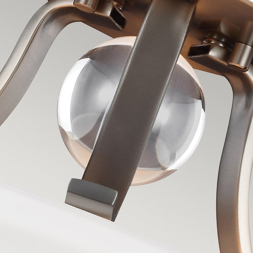 Elstead Evington - 2-lichts semi-inbouw plafondlamp satijn nikkel, E27