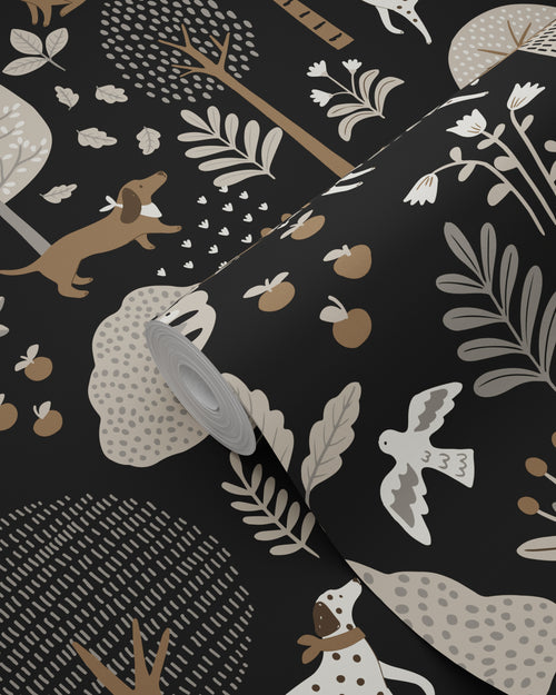 ESTAhome behang honden zwart - 50 x 900 cm - 139714 - vtwonen shop