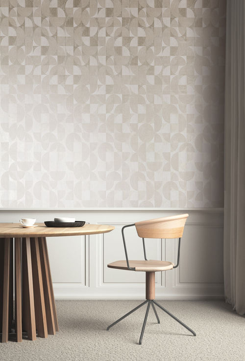 Masureel behang geometrische vormen wit - 53 cm x 10.05 m - 630808 - vtwonen shop