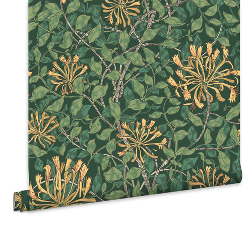 William Morris at Home Vliesbehang - Honeysuckle Verde
