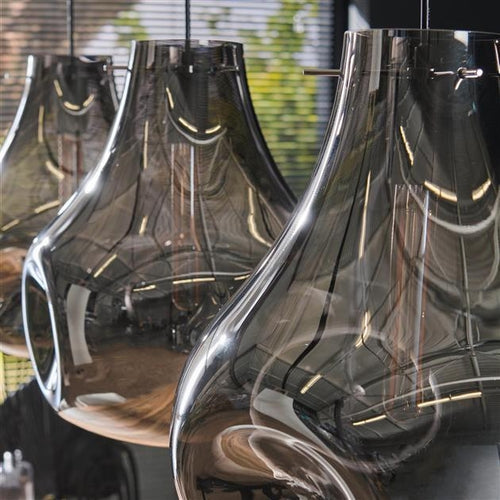 Giga Meubel Hanglamp Dent Artic - Zwart Glas - 150x115x28cm - vtwonen shop