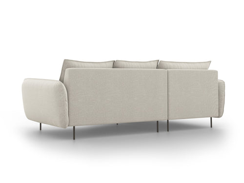 Cosmopolitan Design linker hoekbank Vienna 5-zits, structurele stof, lichtbeige - 170x255x95cm