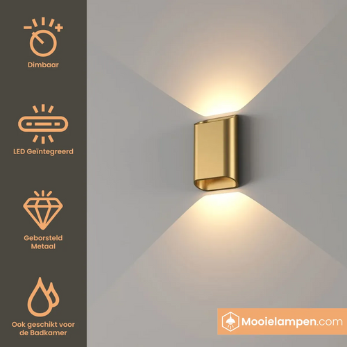 Artdelight Wandlamp Diaz S - Warm Goud
