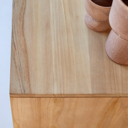 Tikamoon Vierkante salontafel van massief teakhout - Naturel