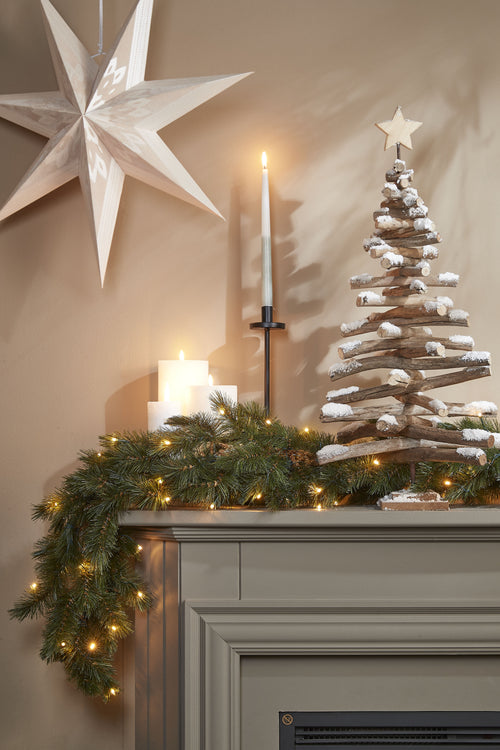 Triumph Tree Forest Frosted Guirlande met LED Verlichting - L180 cm - Groen