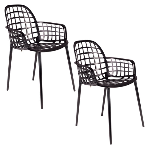 Zuiver Albert Kuip Tuinstoelen met armleuning Zwart - Set van 2 - vtwonen shop