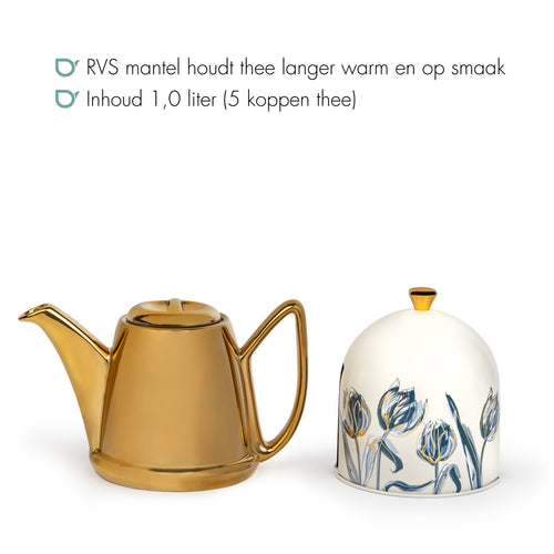 Bredemeijer - Theepot jubileum Cosy Manto 1,0L goud/tulp - Limited Edition