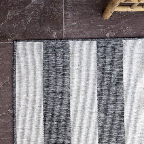 Eva Interior Buitenkleed Stripes Grijs/Wit dubbelzijdig - 200 x 290 cm - vtwonen shop