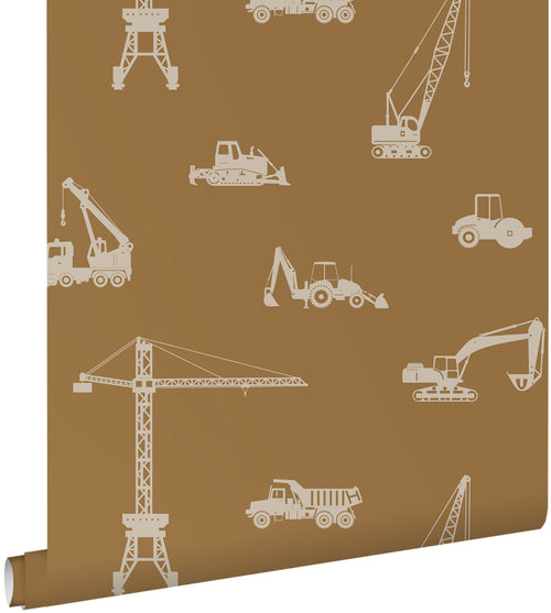 ESTAhome behang voertuigen okerbruin - 53 cm x 10.05 m - 139971