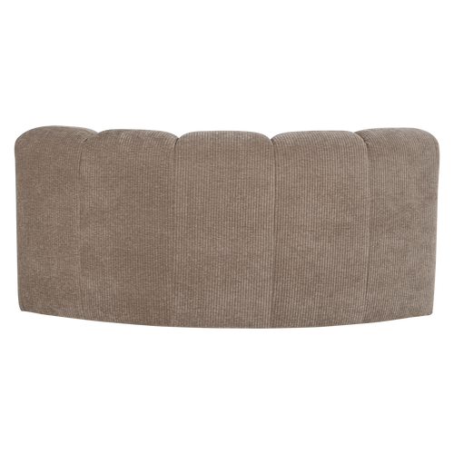 WOOOD eetbank halfronde hoek rugleuning Mojo - Rib - Donkerzand - 83x152x74