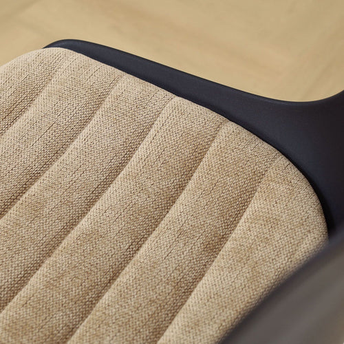 Nolon Nola-Liv draaibare eetkamerstoel zwart met nougatbruin zitkussen - zwart onderstel - vtwonen shop