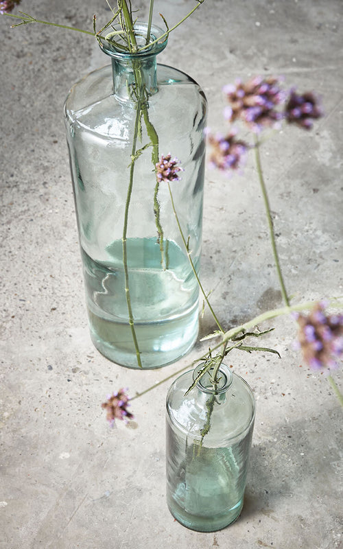 Mica Decorations Guan Fles Vaas - H40 x Ø15 cm - Gerecycled Glas - Transparant - vtwonen shop