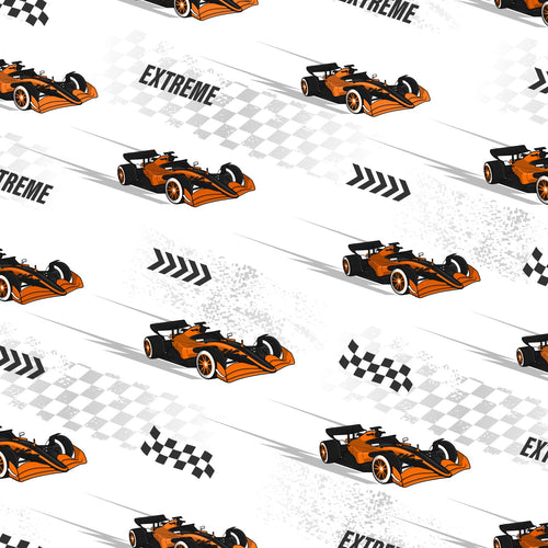Sanders & Sanders behang race auto's oranje - 50 x 900 cm - 935358