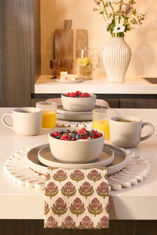 Mica Decorations Ozzu Serviesset 4 Persoons - Steengoed - Taupe