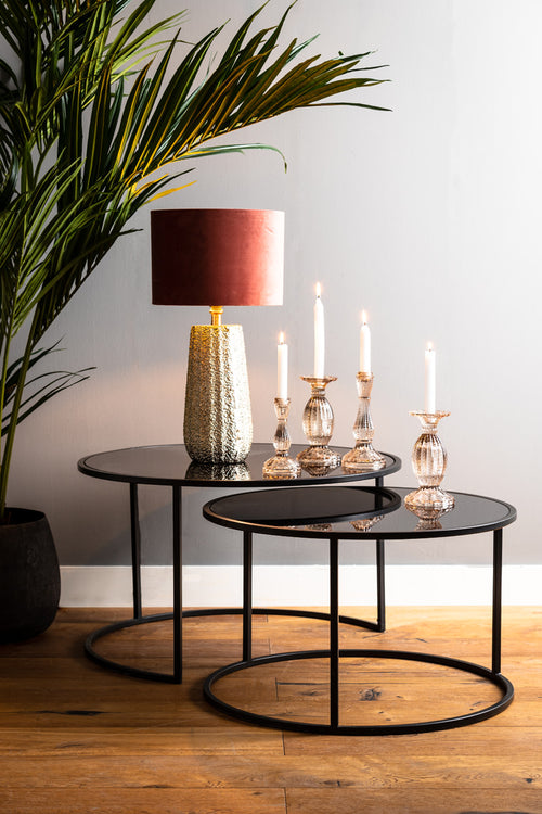 Light & Living tafel  - zwart - 75x75x44 cm