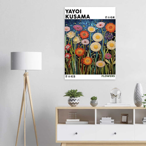 Artfulprints Poster Yayoi Kusama - Flowers   - A4 21x29.7 cm - Meerkleurig