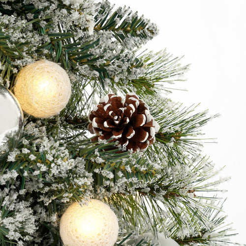 Black Box Trees Kaprun Kunstkerstboom in Jute met LED Verlichting en Timerfunctie - H60 x Ø39 cm - Zilver, Groen - vtwonen shop