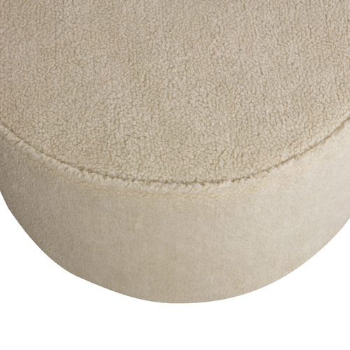 WOOOD poef laag Sara - Teddy - Off White - 36x60x60 - vtwonen shop