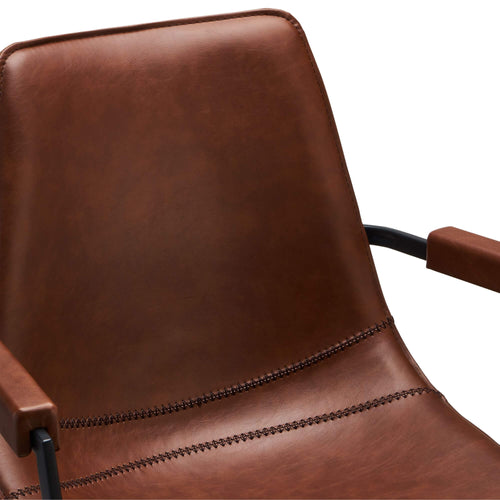 Furnhouse eetkamerstoelen armleuning Isabel - Lichtbruin - Kunstleer - Set van 2