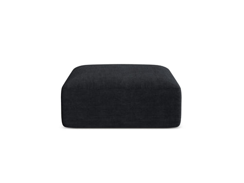 Cosmopolitan Design Poef Campi ribfluwelen zwart - 90x90x40cm