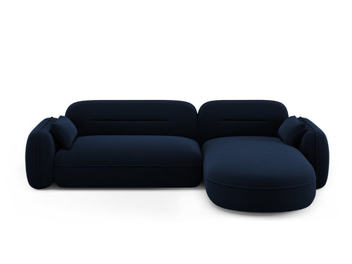 Cosmopolitan Design Modulaire hoekbank rechts Sydney 4-zits, flueel, koningsblauw - 165x275x70cm