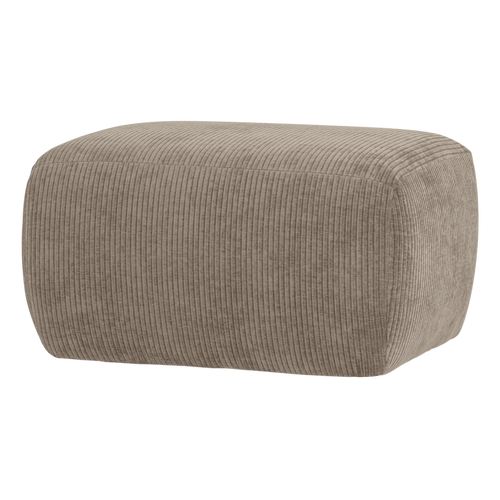WOOOD poef Mojo Base - Ribstof - Donkerzand - 45x84x64