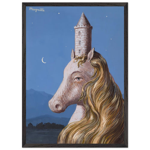 Artfulprints Poster met Lijst René Magritte - Le coeur du monde   - 50x70 cm - Blauw