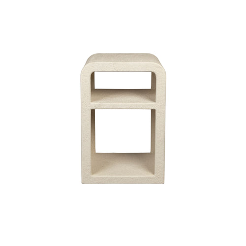 Dutchbone Veda Bijzettafel/ Nachtkastje Gerecycled marmer Beige