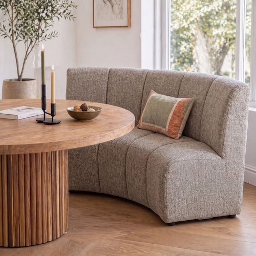 DÉJA Living Eetkamerbank Filo - Rond - Bruin - 170 cm - Met Rugleuning
