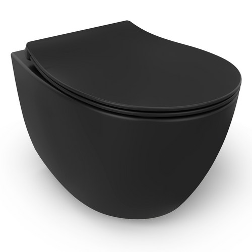 Isvea Wc Toilet Badkamer Hangend Zwart Inclusief Softclose Toiletbril - vtwonen shop