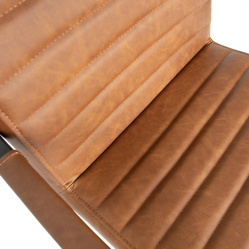 WOOOD eetkamerstoelen Bas - Pu - Cognac - Set van 6