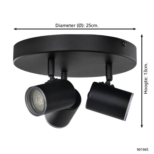 EGLO spot Consuma 1 - gu10 - Ø 25 cm - zwart - vtwonen shop