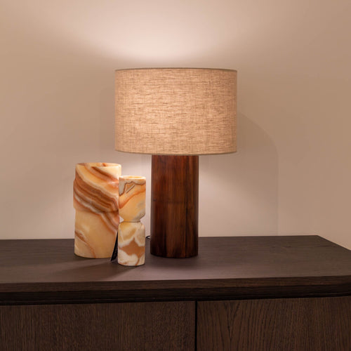 Atmooz tafellamp Japura - beige - Ø 31 x H 45 cm - E27