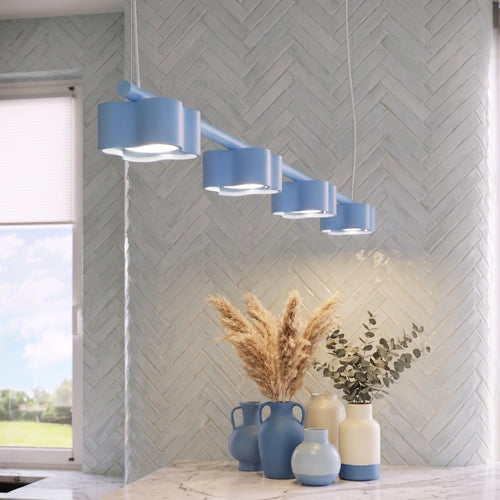 Sollux Lighting Kroonluchter OVIO 4 azuurblauw Gx53 - 122x12x208cm